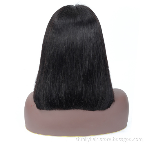 Straight Short Bob Wigs Human Hair Hd Full Lace Front Wig Raw Brazilian Natural Virgin Human Hair Transparent Lace Frontal Wig